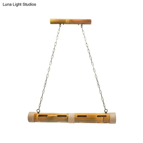 Iron Vintage-Style Bistro Island Lights With Beige Tube Shades