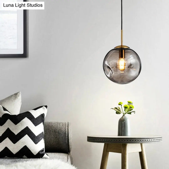 Irregular Glass Ball Pendant Light - Modern Mini Hanging Fixture For Dining Room And Kitchen