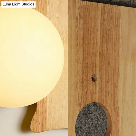 Japanese Style Wooden Puzzle Base Wall Light - 1 Beige Sconce Lamp For Corridor & Kitchen