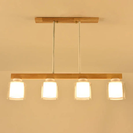 Japanese White Glass Cylinder Led Island Pendant Ceiling Light For Dining Room 4 /