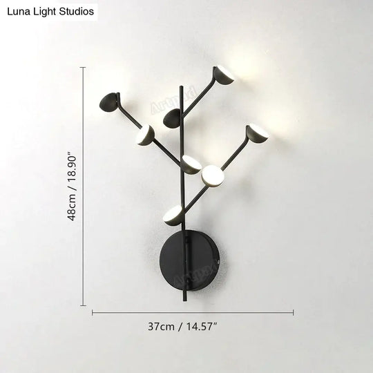Josephine - Hanging Lamp Nordic Tree Branch Iron Art Light 8 Heads Black / White Lighting