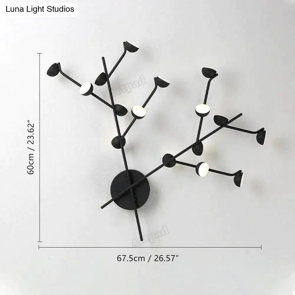 Josephine - Hanging Lamp Nordic Tree Branch Iron Art Light 16 Heads Black / White Lighting