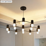 Julia - Black Modern Finish Hanging Light Honeycomb Metal Chandelier For Restaurant Cottage