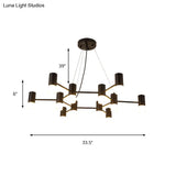 Julia - Black Modern Finish Hanging Light Honeycomb Metal Chandelier For Restaurant Cottage