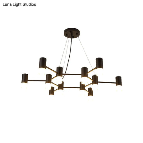 Julia - Black Modern Finish Hanging Light Honeycomb Metal Chandelier For Restaurant Cottage