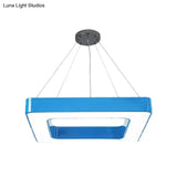 Kids Acrylic Led Chandelier Light Fixture In Colorful Square Design For Bedroom
