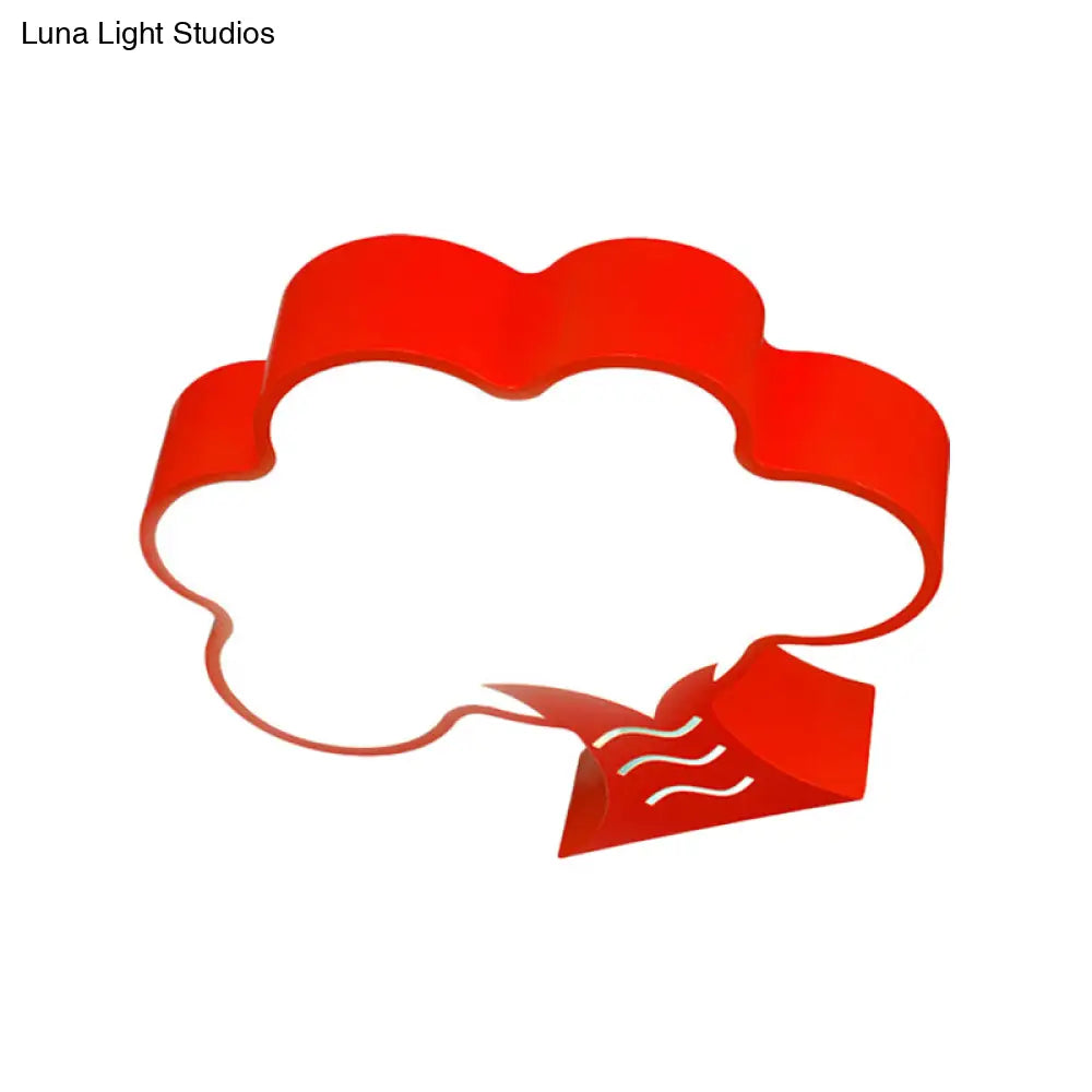 Kids’ Acrylic Led Flush Light For Nursery - Tree Flushmount Ceiling Fixture In Yellow/Red/Blue