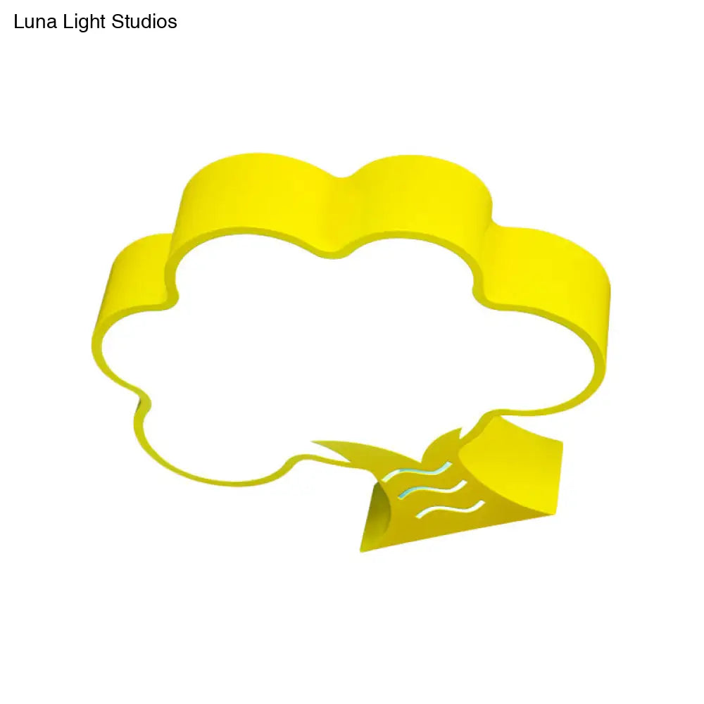 Kids’ Acrylic Led Flush Light For Nursery - Tree Flushmount Ceiling Fixture In Yellow/Red/Blue