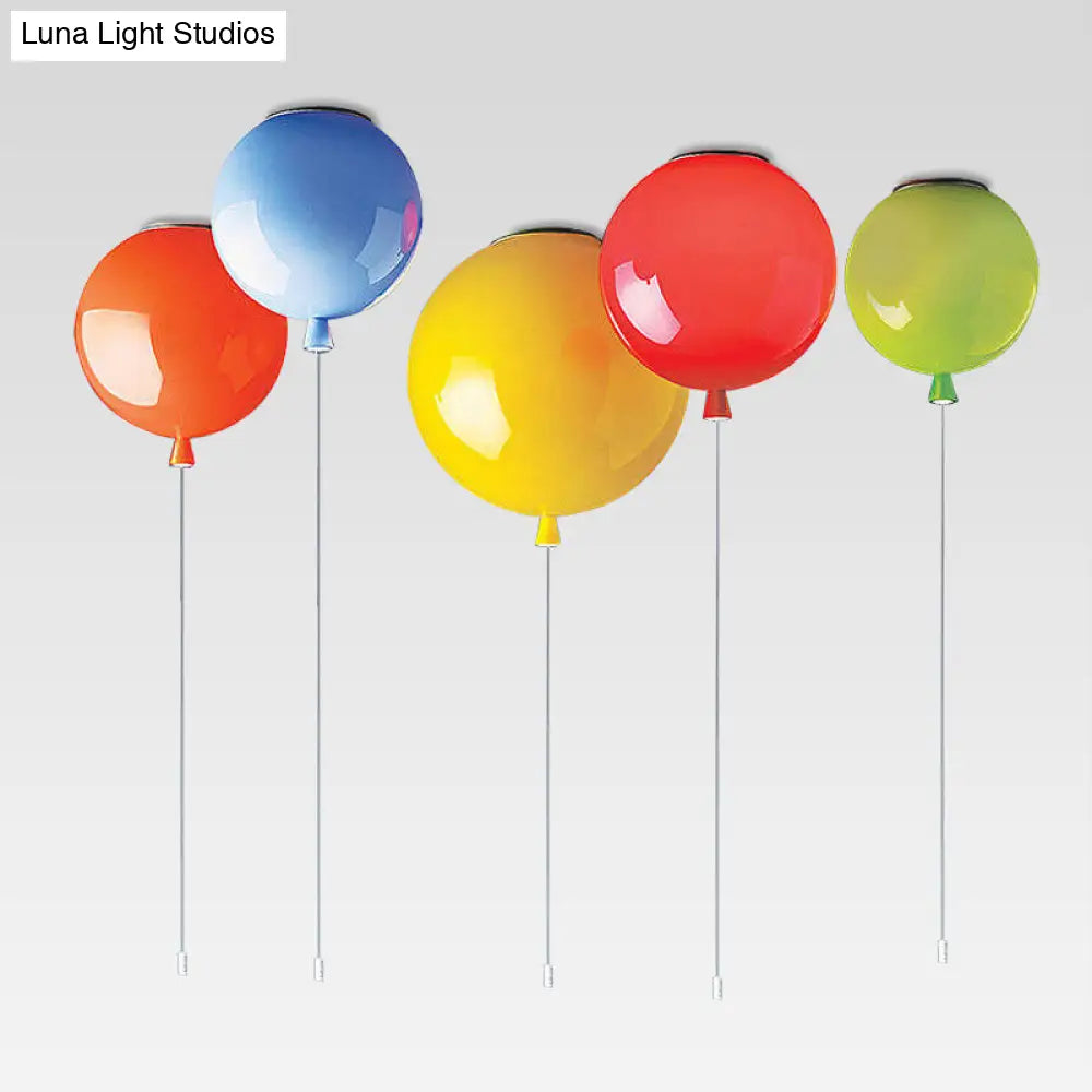 Kids Balloon Plastic Ceiling Light With Semi Mount And 1 - Light Fixture