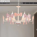 Kids Bow Pendant Light - Contemporary Metal Chandelier For Living Room Décor