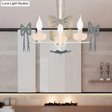 Kids Bow Pendant Light - Contemporary Metal Chandelier For Living Room Décor