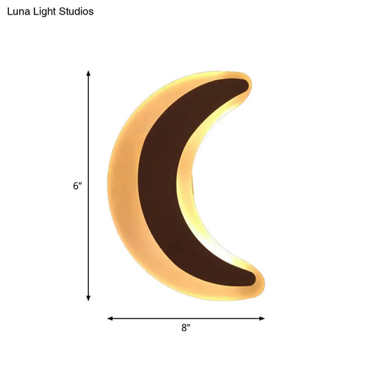 Kids Cartoon Apple/Leaf/Cat Led Flush Mount Wall Sconce - Small Acrylic Light For Childrens Bedroom