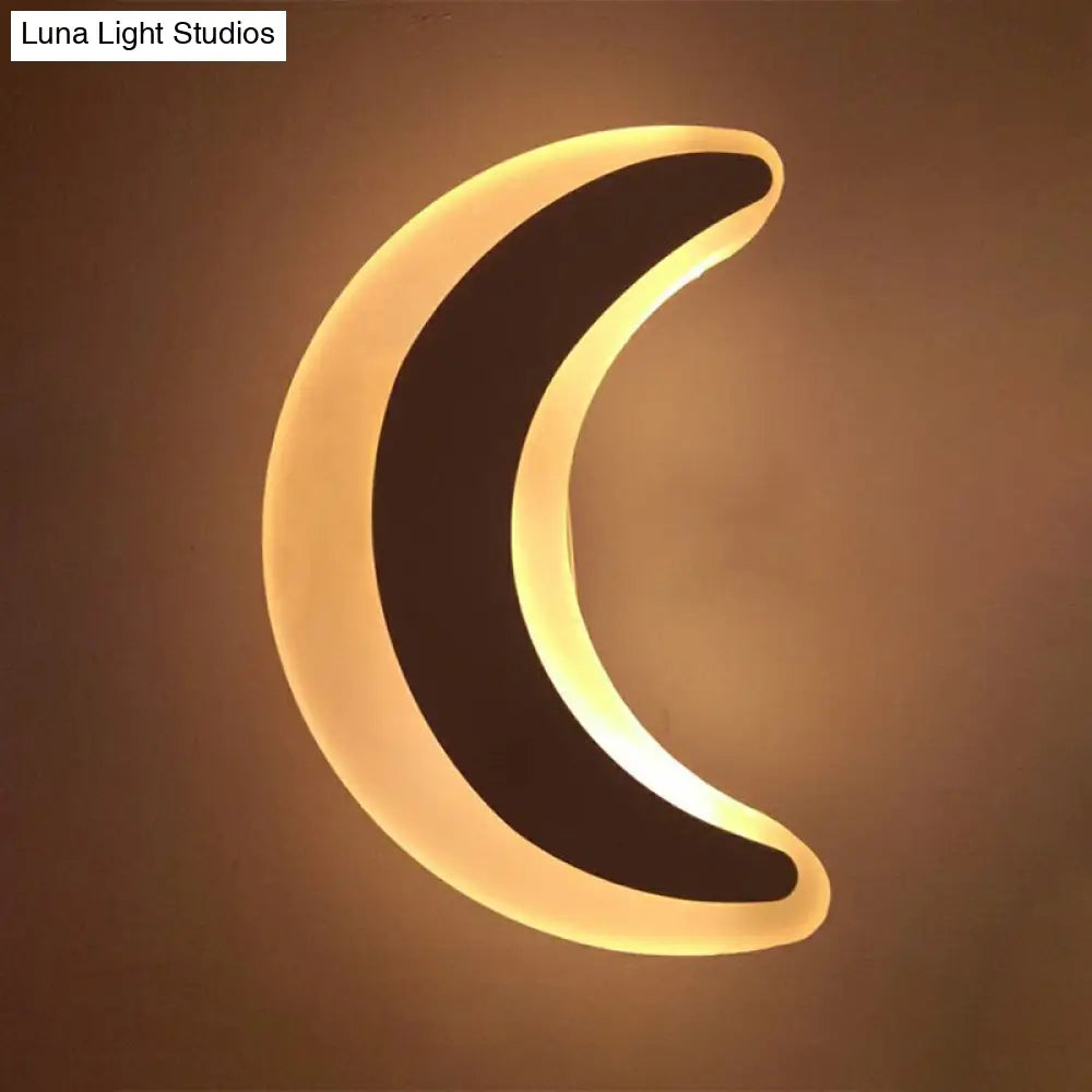Kids Cartoon Apple/Leaf/Cat Led Flush Mount Wall Sconce - Small Acrylic Light For Childrens Bedroom