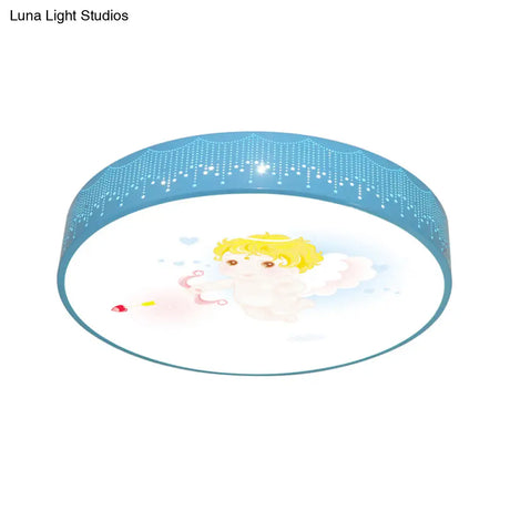 Kid’s Cartoon Circle Ceiling Light - Flush Acrylic Fixture