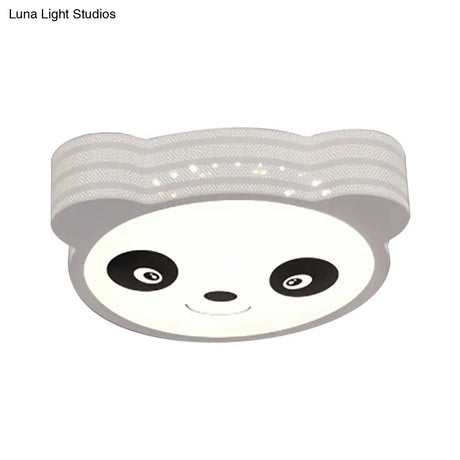 Kid’s Cartoon Flush Mount Ceiling Light: Modern Acrylic Fixture In White