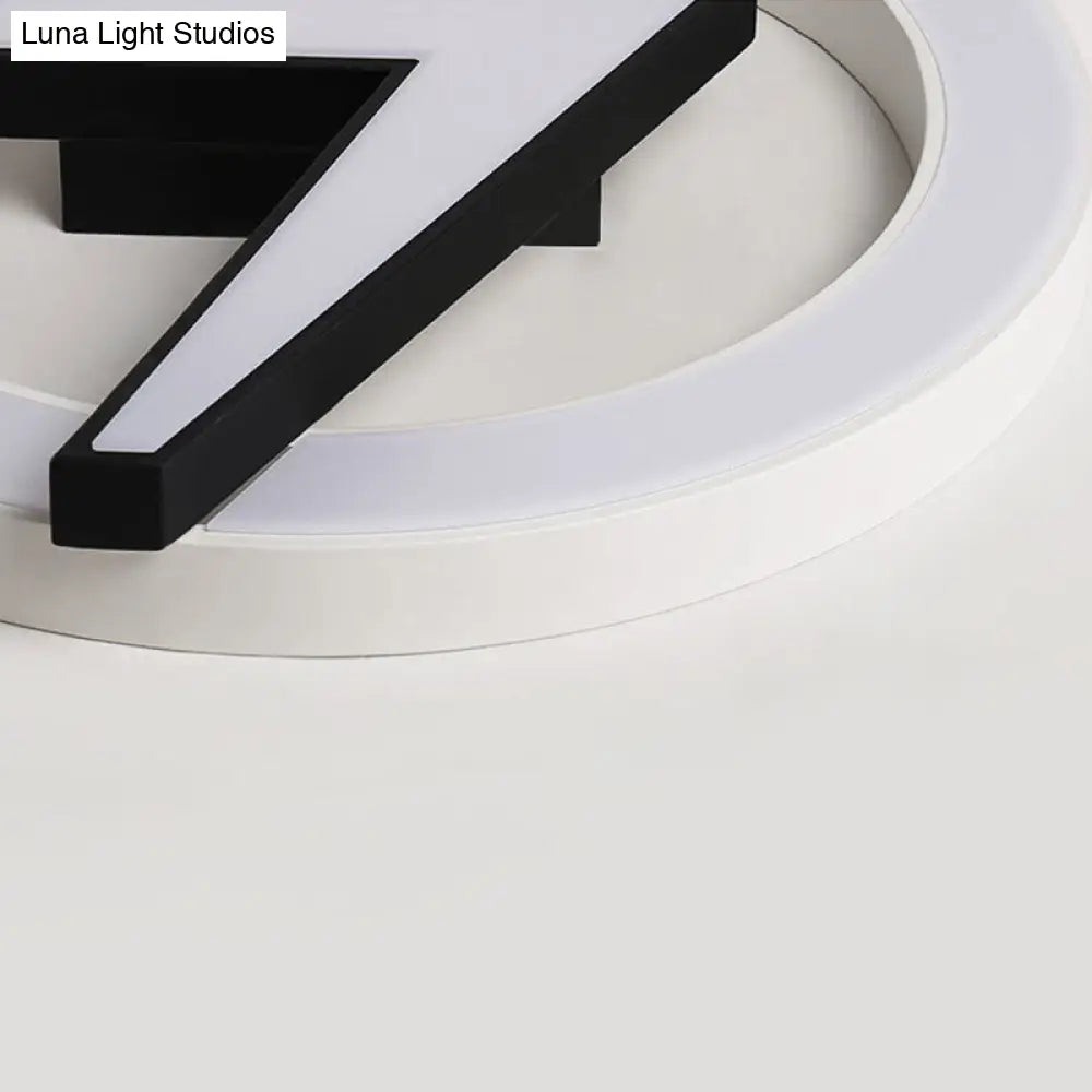 Kids Led Ceiling Light - White Lightning Ring Design For Boys And Girls Bedrooms