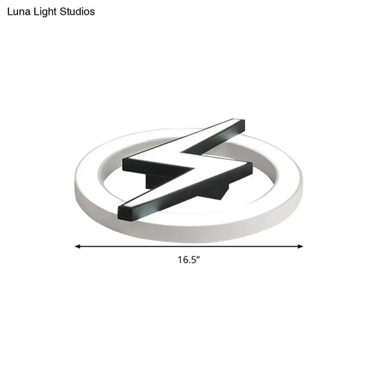 Kids Led Ceiling Light - White Lightning Ring Design For Boys And Girls Bedrooms
