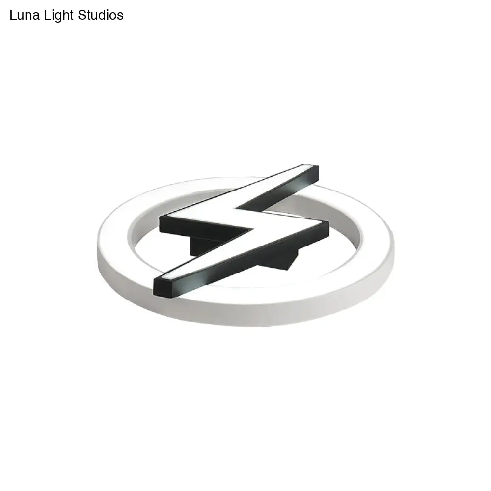 Kids Led Ceiling Light - White Lightning Ring Design For Boys And Girls Bedrooms