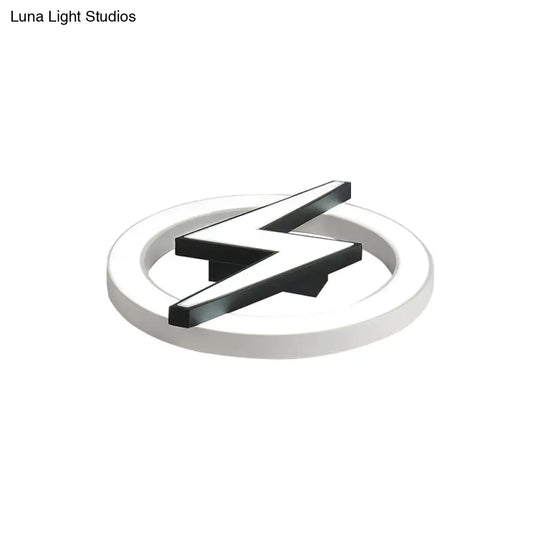 Kids Led Ceiling Light - White Lightning Ring Design For Boys And Girls Bedrooms