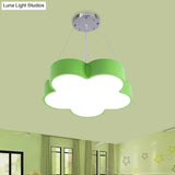 Kids Led Flower Chandelier Pendant Light Kit With Multicolor Acrylic Shade