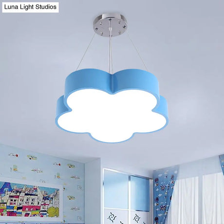 Kids Led Flower Chandelier Pendant Light Kit With Multicolor Acrylic Shade