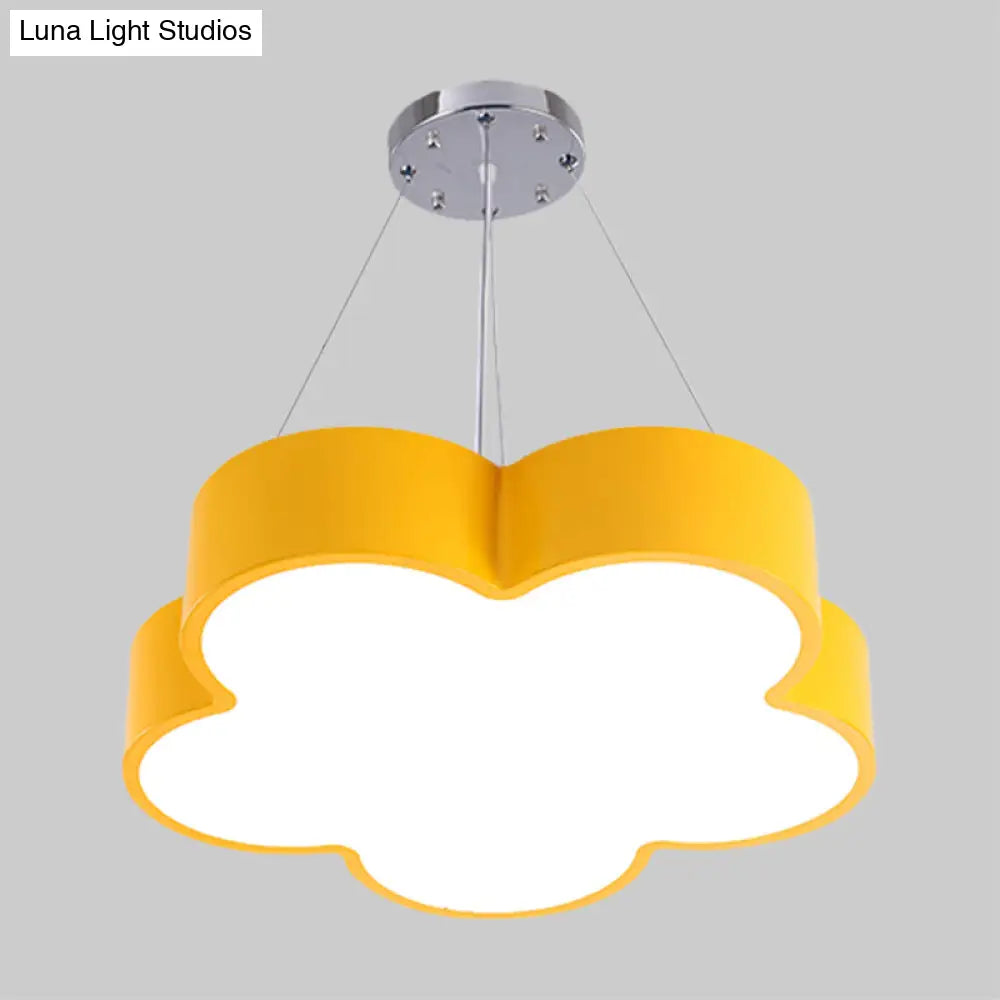 Kids Led Flower Chandelier Pendant Light Kit With Multicolor Acrylic Shade