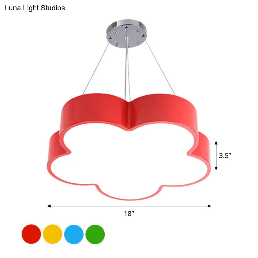 Kids Led Flower Chandelier Pendant Light Kit With Multicolor Acrylic Shade