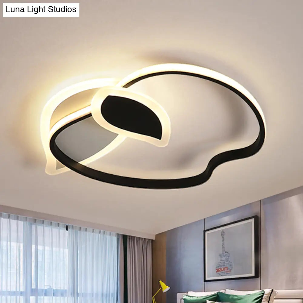 Kids’ Led Flush Mount Ceiling Lighting With Apple Aluminum Frame - Pink/White/Black Options Black
