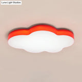Kids Room Cartoon Led Cloud Ceiling Light In Acrylic Flushmount Design White/Red/Yellow