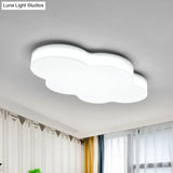 Kids Room Cartoon Led Cloud Ceiling Light In Acrylic Flushmount Design White/Red/Yellow