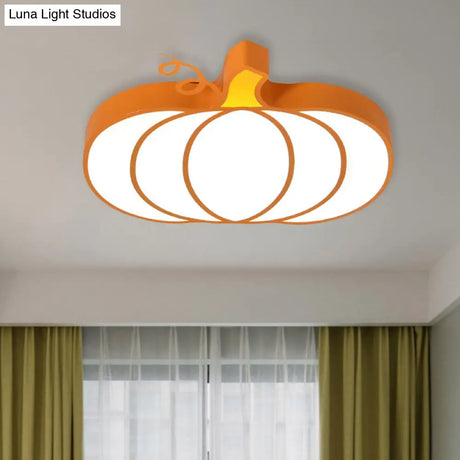 Kid’s Room Cartoon Vegetable Ceiling Mount Led Flush Light In White