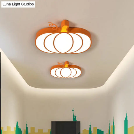 Kid’s Room Cartoon Vegetable Ceiling Mount Led Flush Light In White