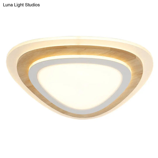 Kids Room Led Flush Mount With Creative Acrylic Light And Nautical Theme In Wood Finish - Ceiling