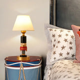 Kids Soldier Bedside Lamp: Resin Nightstand With Shade Table Lighting (1 Bulb) Black / B