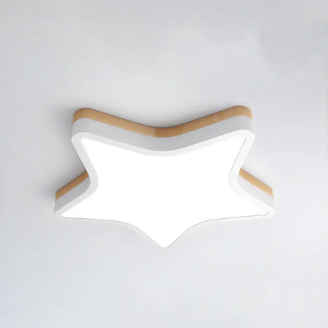 Kids Star Led Ceiling Lamp In Yellow - White - Acrylic Flush Mount Fixture For Bedrooms Yellow /