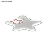 Kids Star-Shaped Flush Mount Ceiling Light Fixture - Aluminum And Acrylic Construction Warm/White