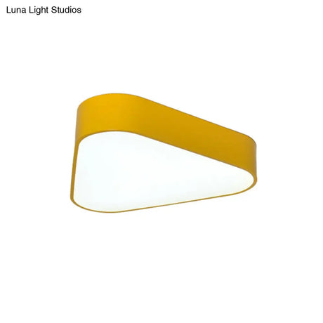Kids Triangular Acrylic Led Flush Mount Light: White/Yellow/Purple
