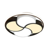 Kids Windmill Flush Mount Light: Acrylic Led Ceiling Lamp For Nursing Room In Black & White