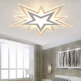 Kindergarten Star Ceiling Light Modern White Flush Mount With Acrylic Finish