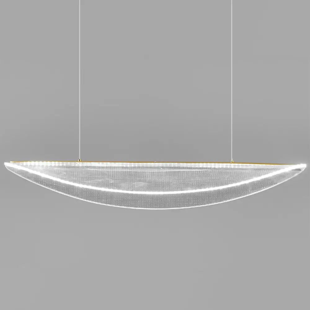 Leaf Shaped Acrylic Led Suspension Light - Natural Elegance For Dining Room