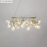 Leaf-Shaped Pendant Lamp: Modern Acrylic Living Room Chandelier In Black/Gold 31.5/35.5 W