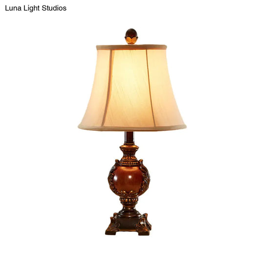 Traditional Style Empire Guest Room Desk Light With Urn Base - Brown Table