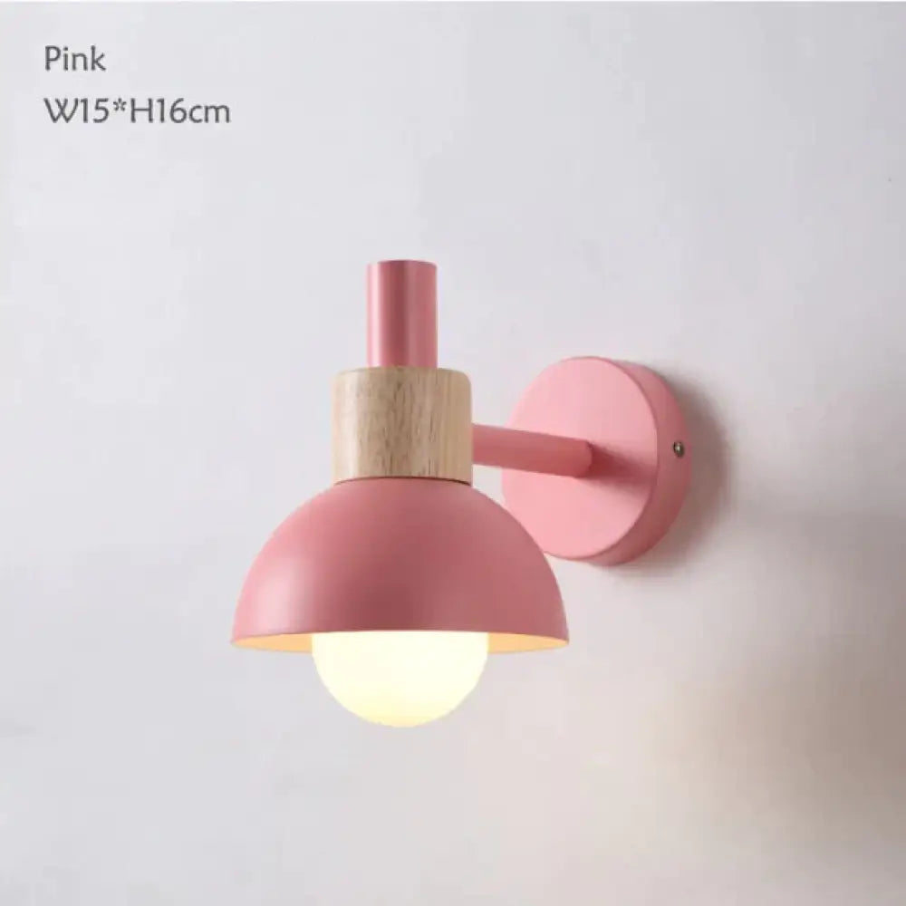 Leanne | Wooden Wall Lamp Pink Wall Lamp