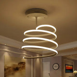 Led Acrylic Spiral Semi Flush Ceiling Light In Warm/White White / Warm