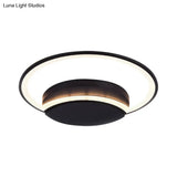 Led Bedroom Ceiling Light - 16’/19.5’/23.5’ Wide Circle Acrylic Shade In White/Black Warm/White