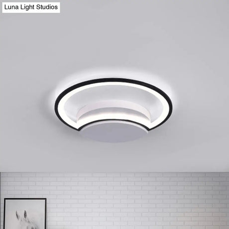 Led Bedroom Ceiling Light - 16’/19.5’/23.5’ Wide Circle Acrylic Shade In White/Black Warm/White