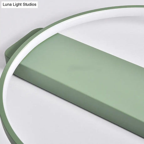Led Bedroom Ceiling Light - Kid’s Modern Semi Flush With Acrylic Ring