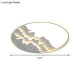 Led Bedroom Flush Light - 16’/19.5’/23.5’ Dia Ceiling Mounted Lamp In White/Black Warm/White