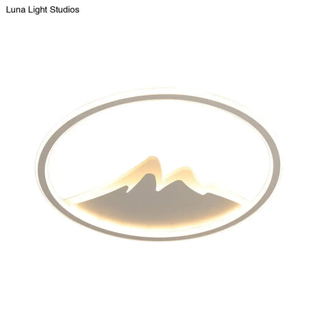 Led Bedroom Flushmount Ceiling Light With Ring And Acrylic Shade In White/Warm - Modern Design