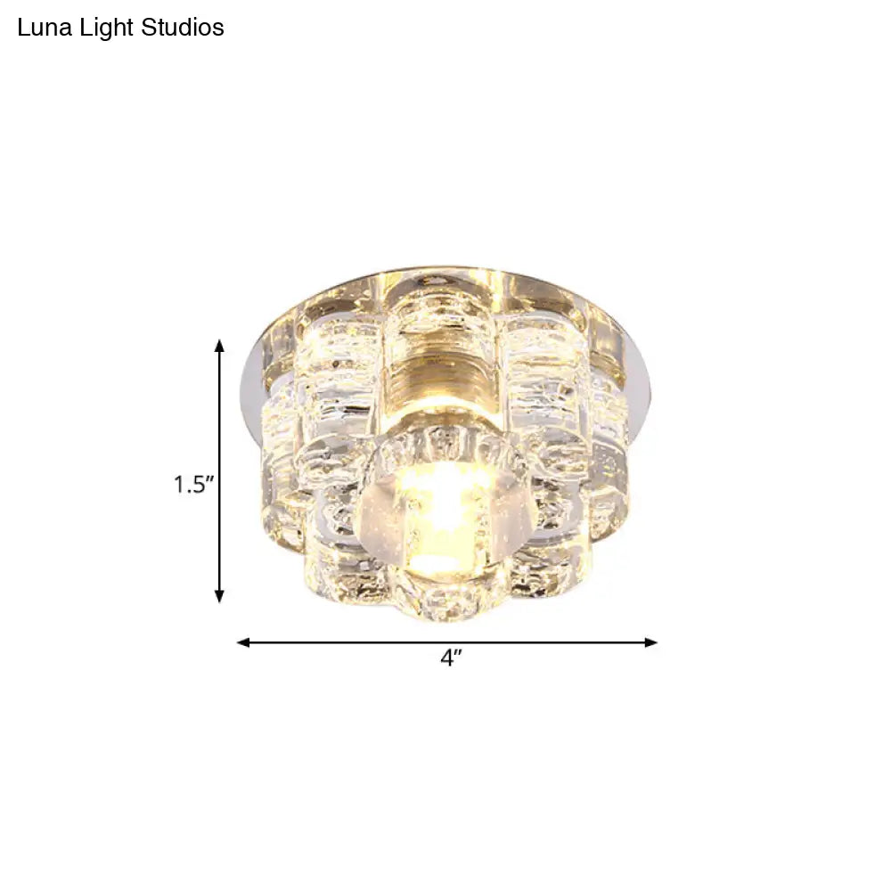 Led Blossom Flush Mount Clear K9 Crystal Ceiling Lamp For Living Room In Multi Color
